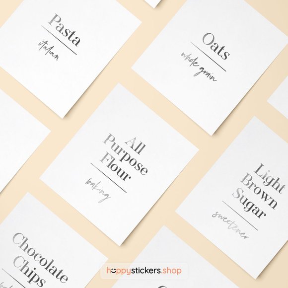 36 Labels • Silver S. Minimalist Pantry for Kitchen • Organization Pantry Labels - Picture 12 of 17